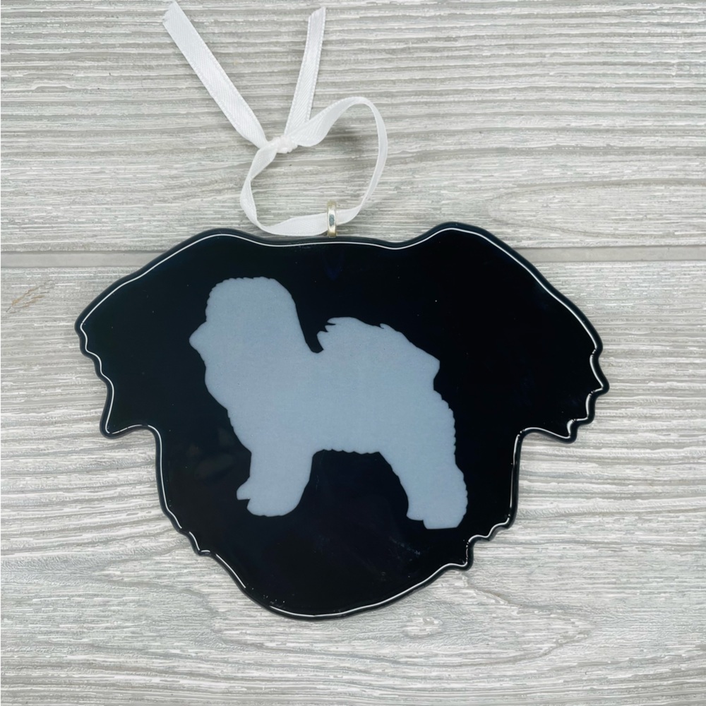 Stained glass sun catcher pekingese dog coaster decoration orniment art handmade
